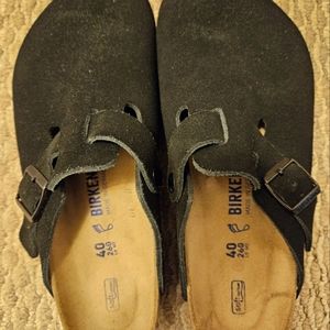 Birkenstock Boston black suede size 40 regular width